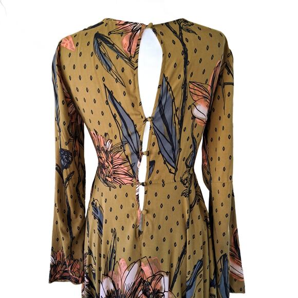 Free People First Kiss Maxi Dress Size Goldenrod Combo - Picture 10 of 13